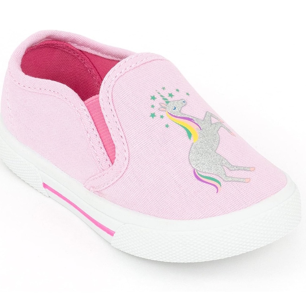 Kids' Pink Unicorn Slip-On Sneakers
